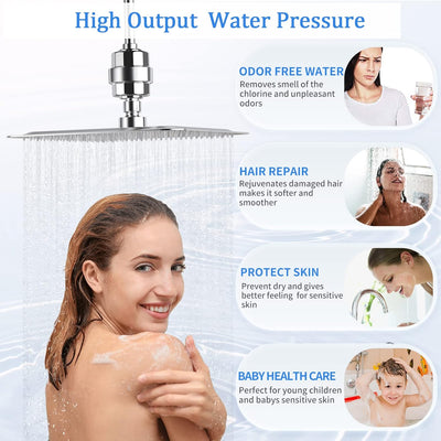 Sumerain 20 Stages Shower Filter, High Output Shower Water Filter, Chrome