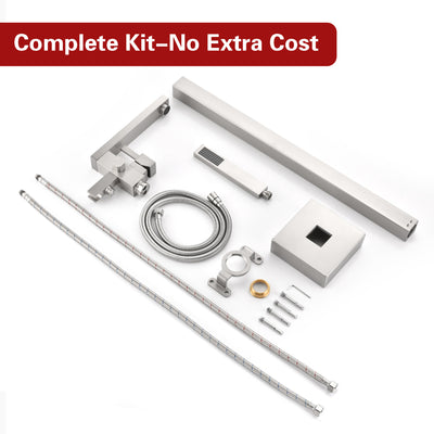 SUMERAIN Freestanding Bathtub Faucet in Brushed Nickel Finish, Modern Single Handle Brass Floor Mount Bathroom Tub Filler Faucet,High Flow