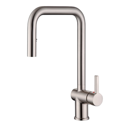 SUMERAIN Pull Down Kitchen Sink Faucet with Sprayer Brushed Nickel Stainless Steel Single Hole Kitchen Faucets Single Handle Dual Spray Mode