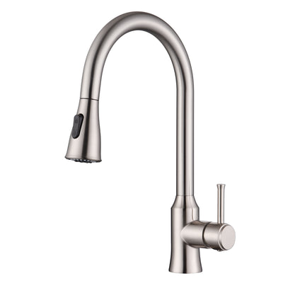 SUMERAIN Kitchen Faucet with Pull Down Sprayer Brushed Nickel, Dual Function Lead-Free Stainless Steel Sink Faucet