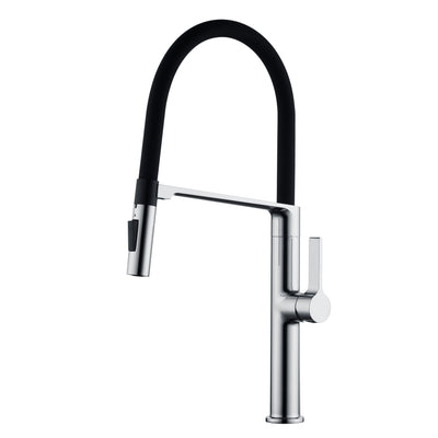 SUMERAIN Single Handle Pull-Down Kitchen Sink Faucet in Chrome Finish, Deck Mounted Lead-Free Kitchen Faucet with Dual Spray Mode