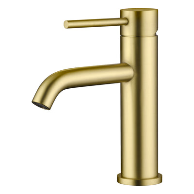 SUMERAIN Bathroom Sink Faucet Brushed Gold Single Handle Single Hole Stainless Steel Lavatory Faucet, Lead-Free