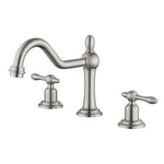 sumerain Vintage 8" Widespread Bathroom Faucet 3 Hole, 2 Handle Basin Faucet Brushed Nickel