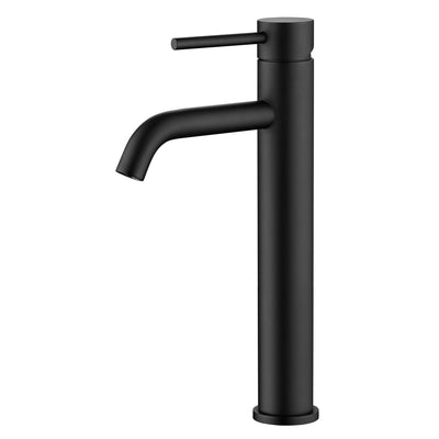 SUMERAIN Bathroom Vessel Sink Faucet, Matte Black Tall Bathroom Sink Faucet Single Handle Single Hole, 304 Stainless Steel, Lead-Free