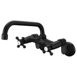 Wall Mount Sink Faucet,Matte Black Finish, 3" to 9" Adjustable Spread with Two Handle