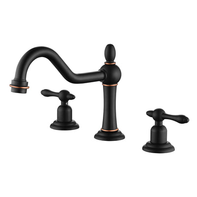 sumerain 8 Inch Widespread Bathroom Faucet 3 Hole,2 Handle Bathroom Lavatory Faucet Vintage Style Oil Rubbed Bronze Finish