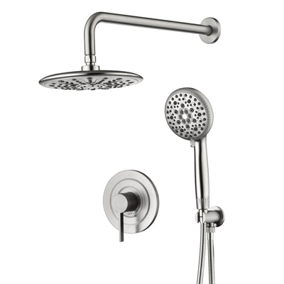 sumerain High Pressure 9 Inch Shower Faucet Set, Rain Shower System with Filtered Handheld Shower Head, Rough-in Valve and Trim Included, Brushed Nickel