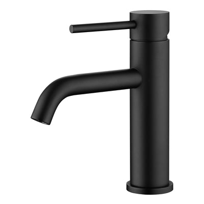 SUMERAIN Matte Black Bathroom Sink Faucet Lead-Free Stainless Steel Single Handle Single Hole Vanity Faucet