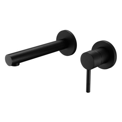 SUMERAIN Mattschwarzer Wandmontage-Badezimmer-Waschbecken-Wasserhahn, moderner Waschbecken-Wasserhahn, Einhebelmischer