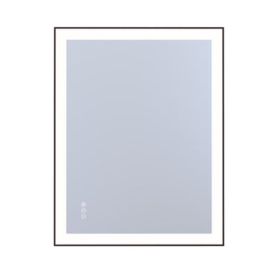 Sumerain 28"x36" Smart Anti-Fog LED Bathroom Mirror with Lights, Black Framed Bathroom Wall Mirror with Front Light & Backlit, 3 Color Temperatures, Stepless Dimmable