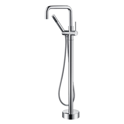 sumerain Freestanding Bathtub Faucet, Modern Floor Mounted Tub Faucet with Hand Shower Brass High Flow Tub filler Chrome