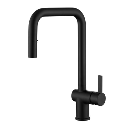 SUMERAIN Matte Black Kitchen Faucet with Pull Down Sprayer,Single Hole SUS304 Stainless Steel Single Handle Kitchen Sink Faucet