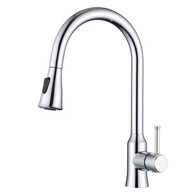 SUMERAIN Modern Lead-Free High Arc Kitchen Sink Faucet with Pull-Down Sprayer Dual Mode, Chrome Finish