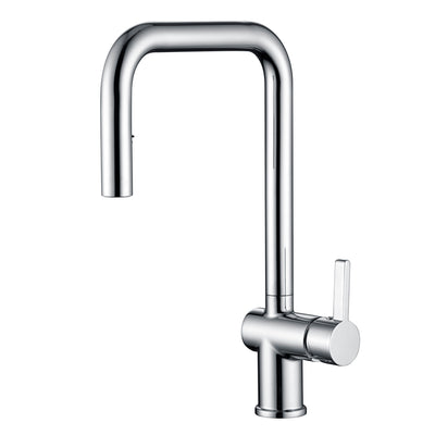 SUMERAIN Kitchen Faucet with Pull Down Sprayer in Chrome Finish, Stainless Steel Single Hole Kitchen Sink Faucet with Dual Spray Mode