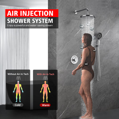 sumerain Shower System Concealed Shower Faucet Set, Rainfall Shower Faucet Complete with Handheld,Rough-in Valve and Trim Kit, Chrome