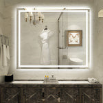 SUMERAIN 48 x 40 Inch LED Bathroom Mirror with Lights, Front & Backlit, 3 Color Temperatures Stepless Dimmable Lighted Vanity Mirror for Wall, Anti-Fog, Memory Function, Shatter-Proof Tempered Glass