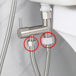 Bidet Sprayer for Toilet,Pressure Adjust Bidet Wand, Double Shut-Off Brass Valve Brushed Nickel