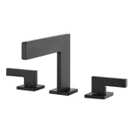 Sumerain Waterfall Bathroom Sink Faucet, Matte Black 2-Handles Bathroom Faucet for 3 Holes Sink,8 inch Widespread Bathroom faucet with supply lines