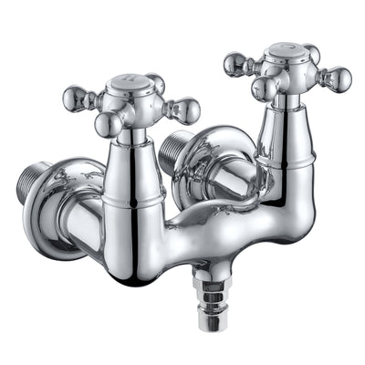 SUMERAIN Wandmontage-Wannenhahn, Vintage-Bein, Wannenfüller, 3-3/8 Zoll Mitte, hoher Durchfluss, Chrom