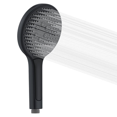 Sumerain Handbrause, Schwarz, Hochdruck, große Handbrause, wassersparend, mit 3 Strahlarten (135 mm)
