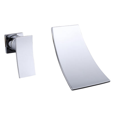 sumerain Wasserfall-Badewannen-Wasserhahn-Set, Wandmontage, Badewannenfüller, Linkshänder, Einzelgriff, Chrom