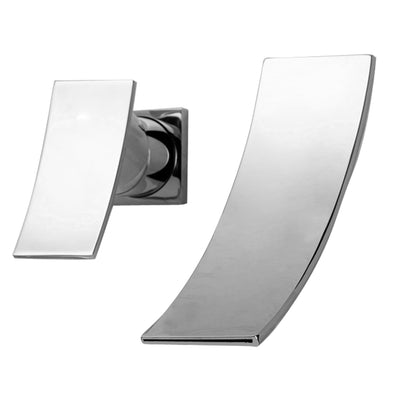 sumerain Wasserfall-Badezimmer-Wasserhahn, Wandmontage-Wasserhahn für Badezimmer-Waschbecken, einzelner Linkshänder-Griff, Chrom