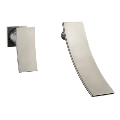 sumerain Wasserfall-Badezimmerarmatur aus gebürstetem Nickel, Wandmontage, WC-Wasserhahn, Linkshänder-Design