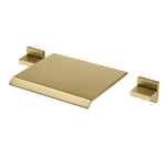 Wasserfall-Badewannen-Wasserhahn, Wandmontage, Badewannen-Wasserhahn mit Ventil, gebürstetes Gold, Wannenfüller, 3 Löcher, hoher Durchfluss