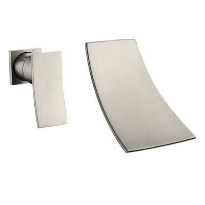 sumerain Badewannenarmatur aus gebürstetem Nickel, Wasserfall, Wandmontage, Badewannenfüller, Griff für Linkshänder