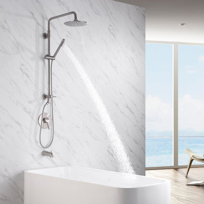 Sumerain Retrofit-Duschsysteme aus gebürstetem Nickel mit 9-Zoll-Regenduschkopf 2,5 GPM