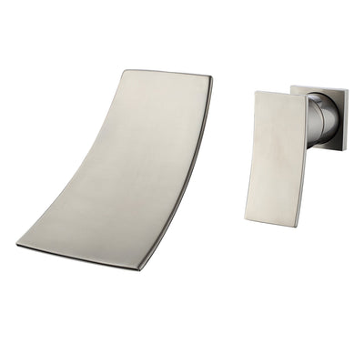 SUMERAIN Wandmontage-Badewannenarmatur, gebürstetes Nickel, Wasserfall-Wandwannen-Füller