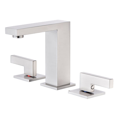 sumerain 8-Zoll-Badezimmerarmatur aus gebürstetem Nickel, 2 Griffe, WC-Wasserhahn mit Schnellinstallationsschlauch